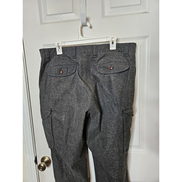 Ralph Lauren Chaps Pants Mens 38x30 Black Corduroy Thick Cargo 90s - Picture 6 of 11